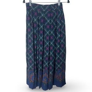 Pendleton Country Sophisticates Vintage Tartan‎ Plaid Pleated Skirt Blue Sz 10